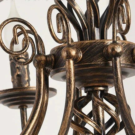 Iron Candle Living Room Lamp Simple Personality Retro Warm Study Restaurant Led Pendant