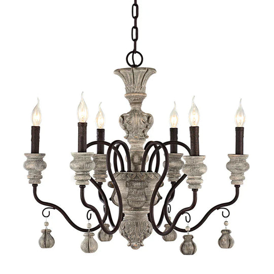 Nordic Country Retro Chandelier Nostalgic Living Room Restaurant Light In The Bedroom Wrought Iron