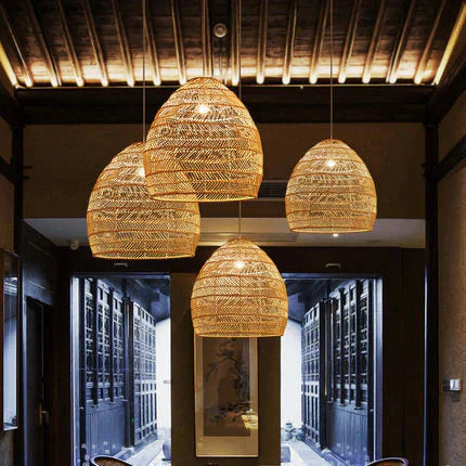 Restaurant Tatami Bedroom Study Lamp Garden B&amp;B Led Living Room Rattan Chandelier Pendant