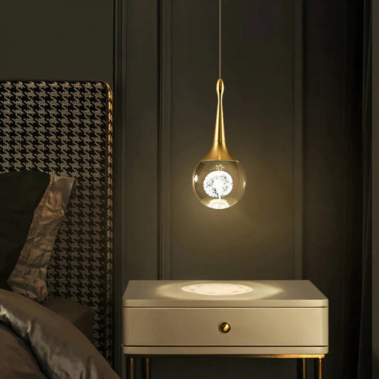 Light Luxury Duplex Villa Crystal Ball Long - Line Chandeliers Pendant