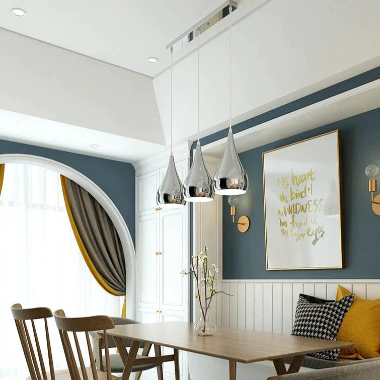Creative Chandelier Modern Light Luxury Restaurant Simple Single Head Three Silver Bar Milk Tea