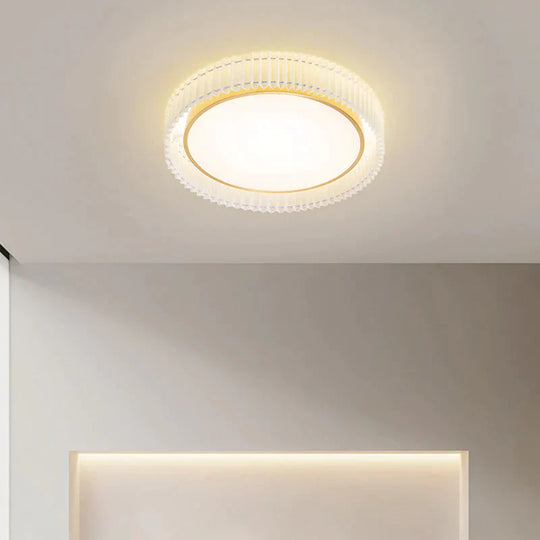 Pleated Simple Master Bedroom Lamp Romantic And Warm Artistic Design Round Ceiling