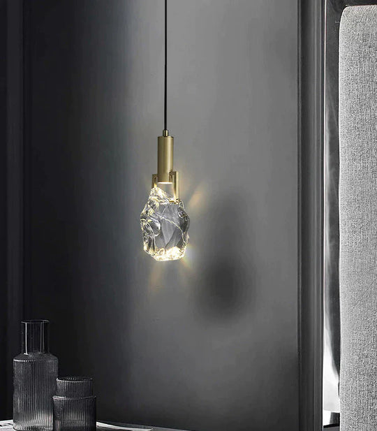 All - Copper Original Stone Crystal Bedroom Bedside Decorative Pendant Light
