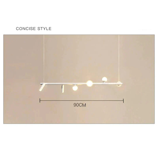 Simple Chandelier Led Dining Room Lamp Modern Nordic Living Studio Designer Bar White / 6 Heads