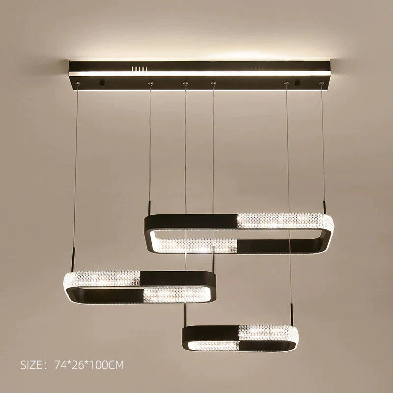 Simple Chandelier Living Room Lamp Black Creative Led Restaurant Nordic Personality Bar Bedroom