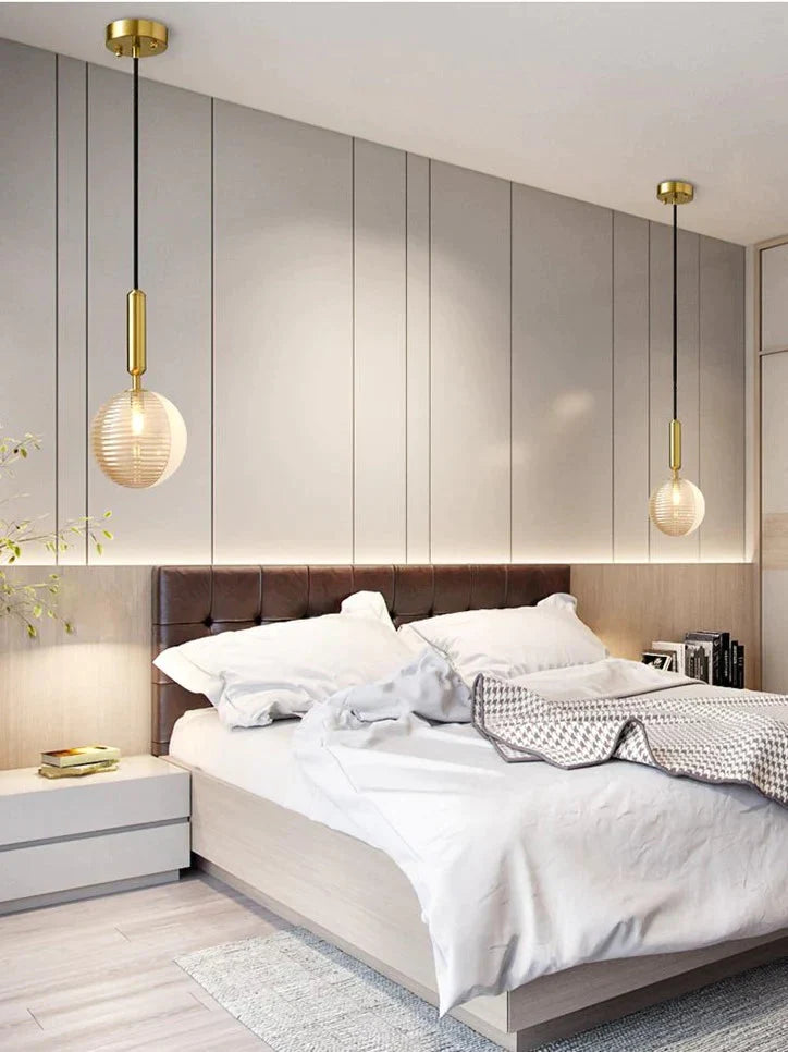 Restaurant Hanging Bulbs Bubble Ball Bronze Chandeliers Pendant
