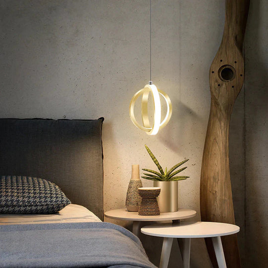Nordic Creative Bedside Single Head Small Chandelier Personalized Art Restaurant Led Spherical