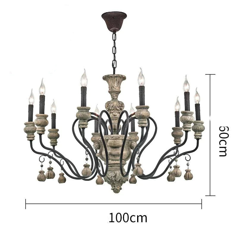 Nordic Country Retro Chandelier Nostalgic Living Room Restaurant Light In The Bedroom Wrought Iron