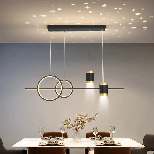 Dining Light Luxury Chandelier Modern Simple Long Room Table Bar Designer Creative Starry Sky Lamps