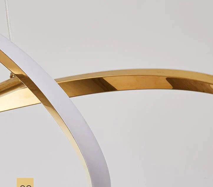 Simple Irregular Household Lamp Stainless Steel Titanium Gold Artistic Line Chandelier Pendant