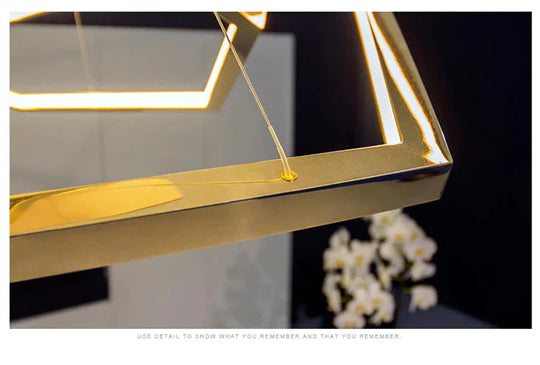 Led Chandelier Restaurant Living Room Creative Designer Model Stainless Steel Pendant