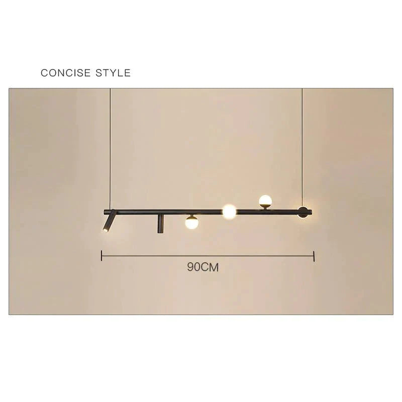 Simple Chandelier Led Dining Room Lamp Modern Nordic Living Studio Designer Bar Black / 6 Heads