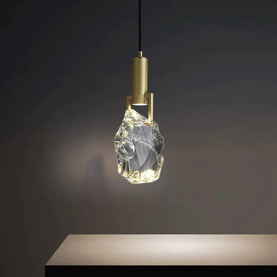 All - Copper Original Stone Crystal Bedroom Bedside Decorative Pendant Light As Show