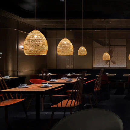 Restaurant Tatami Bedroom Study Lamp Garden B&amp;B Led Living Room Rattan Chandelier Pendant