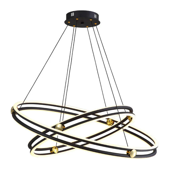 Simple Living Room Chandelier Aluminum Annular Ring Pendant
