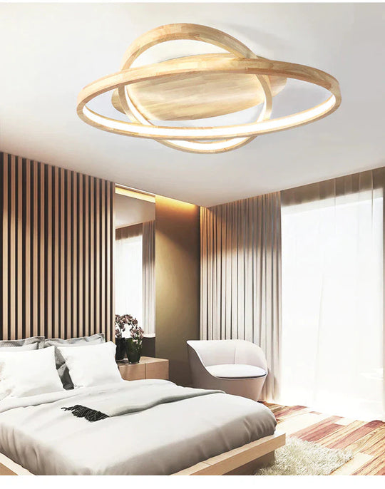Ceiling Lamp Modern Japanese Simple Bedroom Led Creative Warm Atmosphere Wooden Living Room As