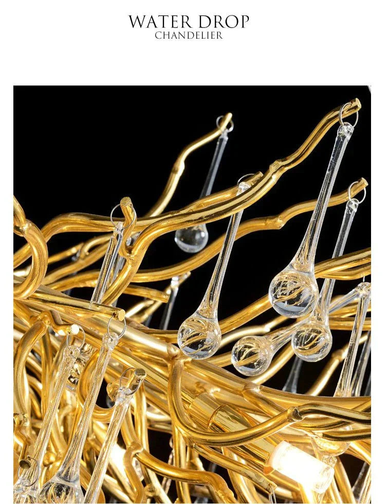 European Crystal Chandelier Luxury Villa Project Branch Lamp Pendant