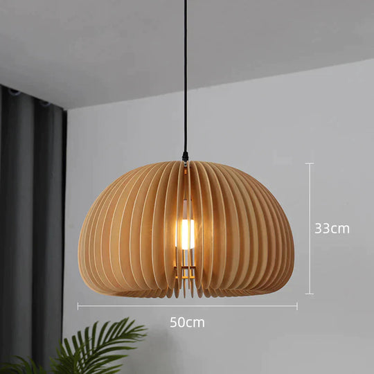 Retro Pumpkin Basswood Chandelier Atmosphere Lamp Copper / Dia50Cm No Light Source Pendant