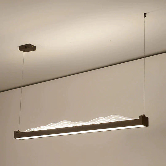 Restaurant Chandelier Led Rectangular Living Room Zen Landscape Teahouse Simple Bar Study Lamp Tri