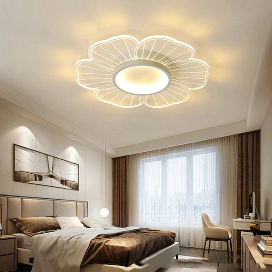 Simple Modern Led Creative Personality Flower Ceiling Lamp Acrylic Bedroom Study Warm Lamps