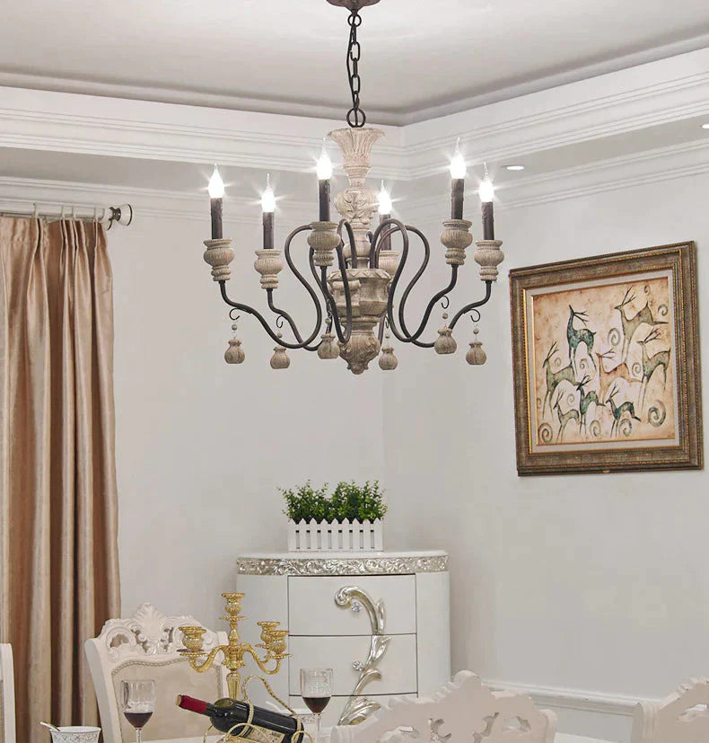 Nordic Country Retro Chandelier Nostalgic Living Room Restaurant Light In The Bedroom Wrought Iron
