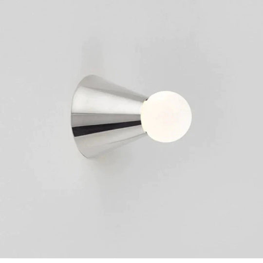 Simple Metal Tapered Led Ceiling Lamp Silver Warm Light
