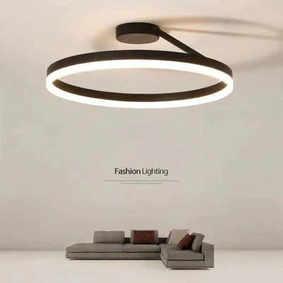 Black And White Led Ceiling Lamp Bedroom Modern Simple Living Room Net Red Round