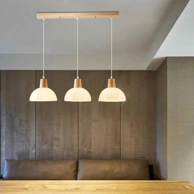 Nordic Restaurant Small Chandelier Solid Wood Creative Personality Single Head Three Bedside Bar