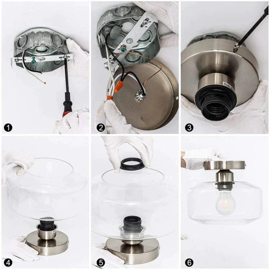 Simple Modern American Glass Ceiling Lamp