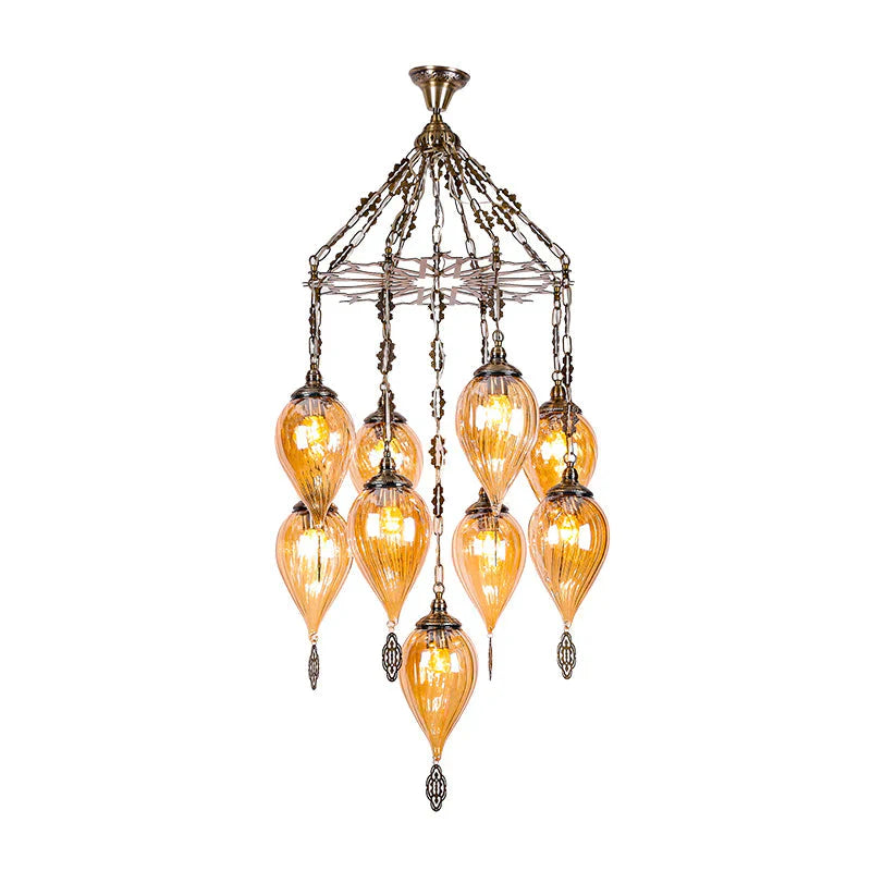 Wrought Iron Chandelier Exotic Cafe Bar Homestay Creative Living Room Dining Lights Pendant