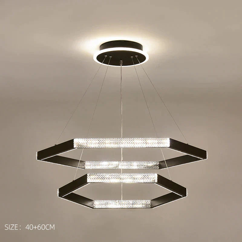 Simple Chandelier Living Room Lamp Black Creative Led Restaurant Nordic Personality Bar Bedroom