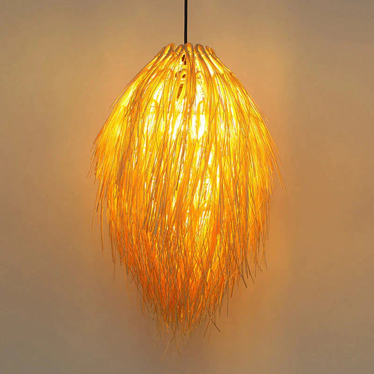 Creative Service Handmade Rattan Lamp Hot Pot Restaurant Bamboo Chandelier As Show Pendant