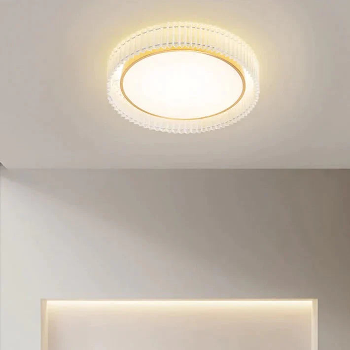 Pleated Simple Master Bedroom Lamp Romantic And Warm Artistic Design Round Ceiling