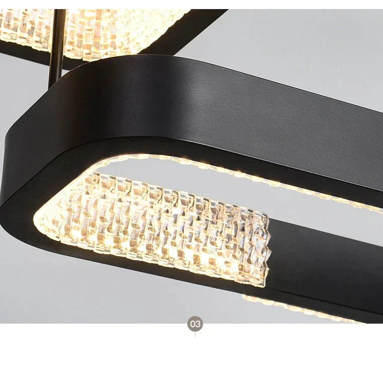 Simple Chandelier Living Room Lamp Black Creative Led Restaurant Nordic Personality Bar Bedroom
