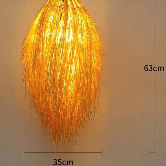 Creative Service Handmade Rattan Lamp Hot Pot Restaurant Bamboo Chandelier Pendant