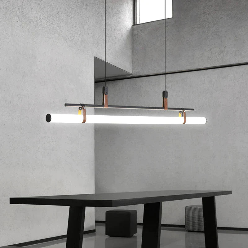 Nordic Simple Restaurant Lamp Living Room Cafe Chandelier Office Desk Bar Acrylic Led Strip Pendant