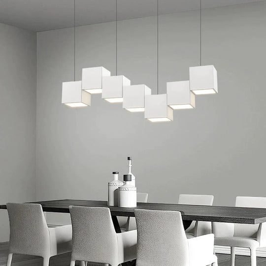 Simple Modern Bar Table Lamp Office Chandelier Designer Creative Geometric Dining Room Pendant