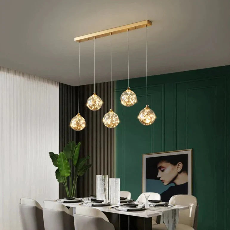 Crystal Living Room Chandelier All Copper Creative Star Led Pendant