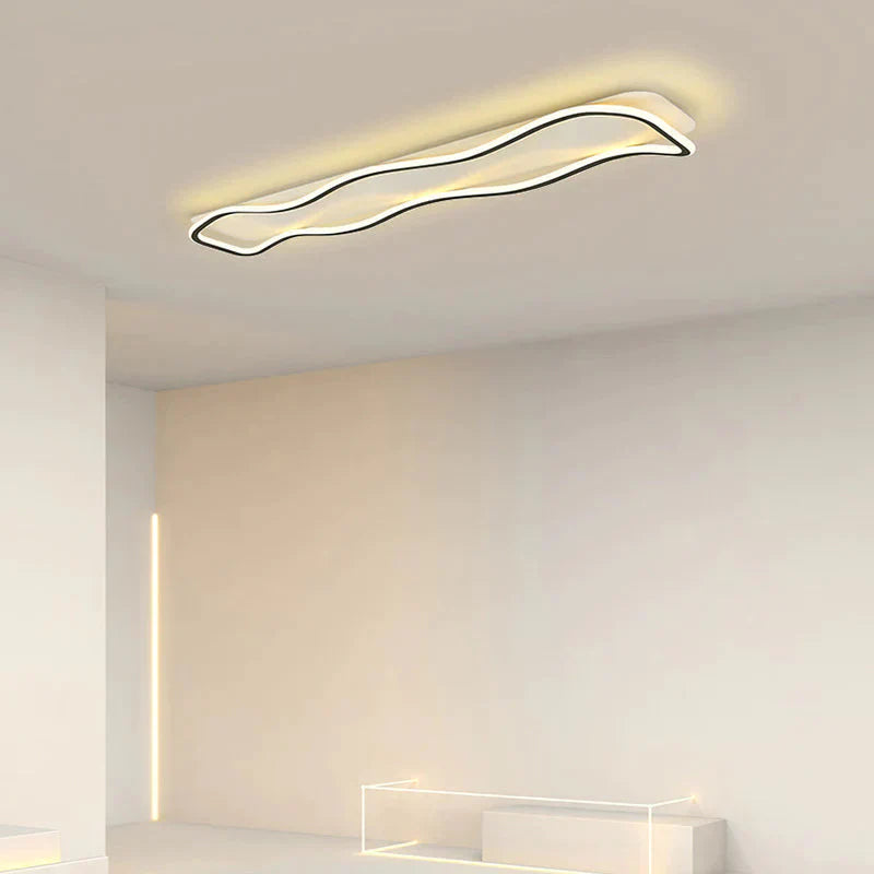 Corridor Lights Long Cloakroom Modern Simple Balcony Entrance Hall Wave Ceiling Black / L 60Cm Warm