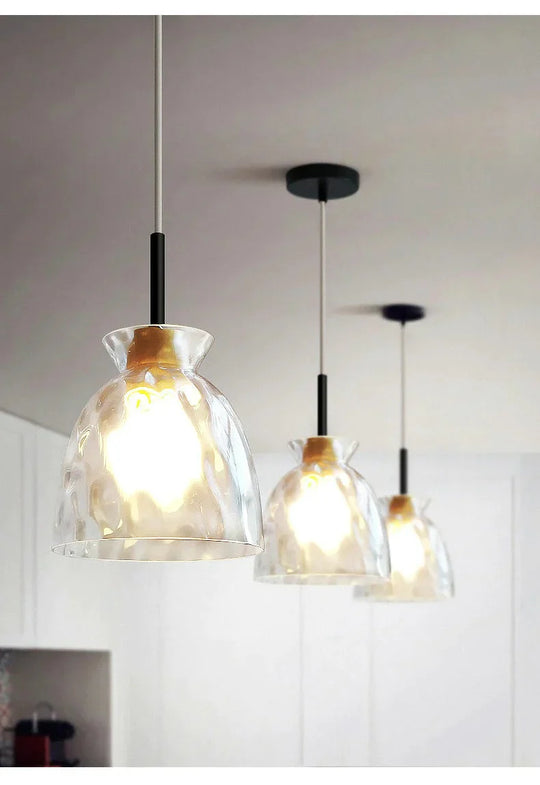 Designer’s Lamp Log Glass Small Chandelier Minimalist Dining Room Bar Staircase Porch Bedside