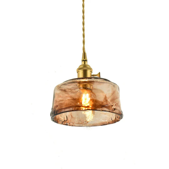 Vintage Brass Chandelier Glass Lamp Art Creative Personality Pendant