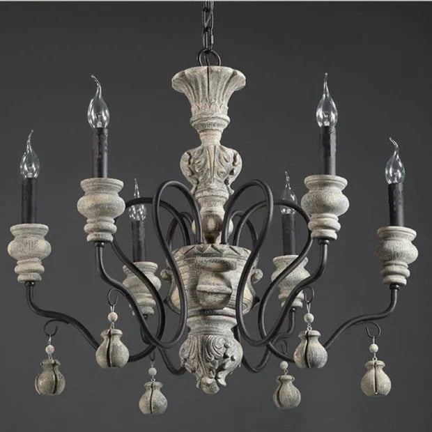 Nordic Country Retro Chandelier Nostalgic Living Room Restaurant Light In The Bedroom Wrought Iron