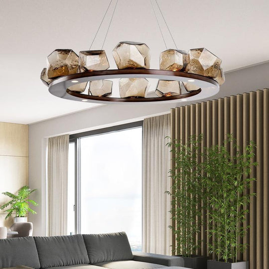 Nordic Creative Living Room Chandelier Modern Minimalist Shaped Glass Pendant