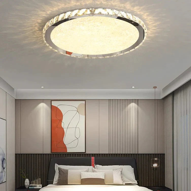 Bedroom Lamp Round Simple Modern Living Room New Light Luxury Romantic Household Led Crystal Ceiling