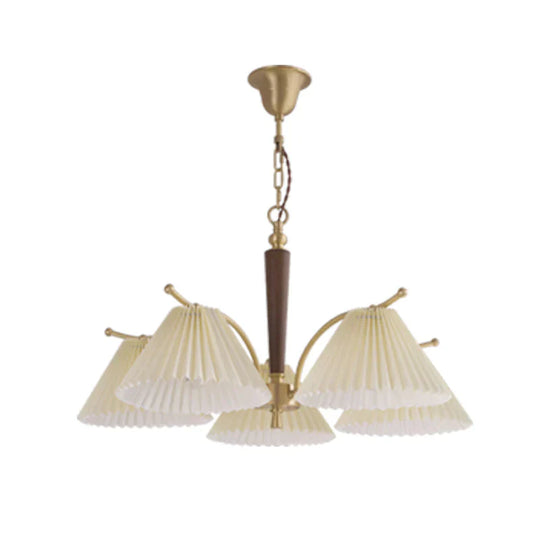 American Simple Copper Pleated Chandelier Pendant