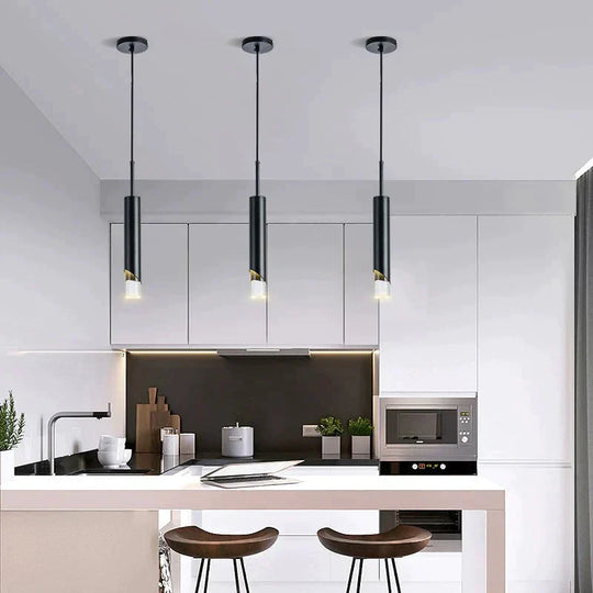 Single Head Bedside Chandelier Simple Personalized Small Black / Warm Light Pendant