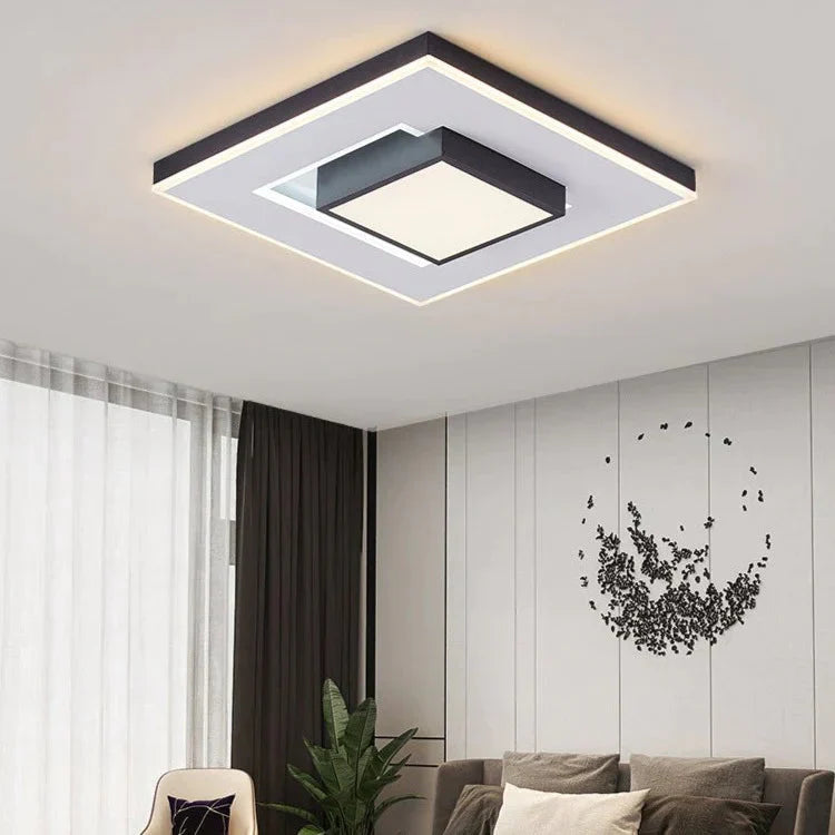 Modern Simple Living Room Dining Lamps Fashion Atmosphere Bedroom Ceiling Lamp Square / B Tri -