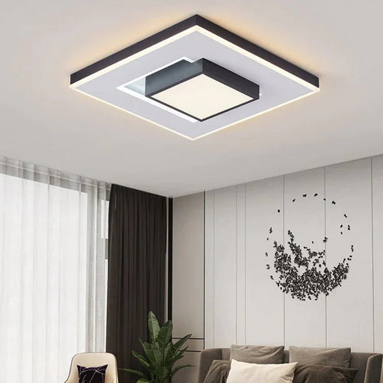 Modern Simple Living Room Dining Lamps Fashion Atmosphere Bedroom Ceiling Lamp Square / B Tri -