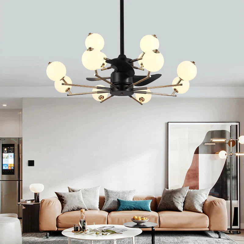 Simple And Luxurious Modern Fan Lamp Living Room Dining Study Chandelier Pendant
