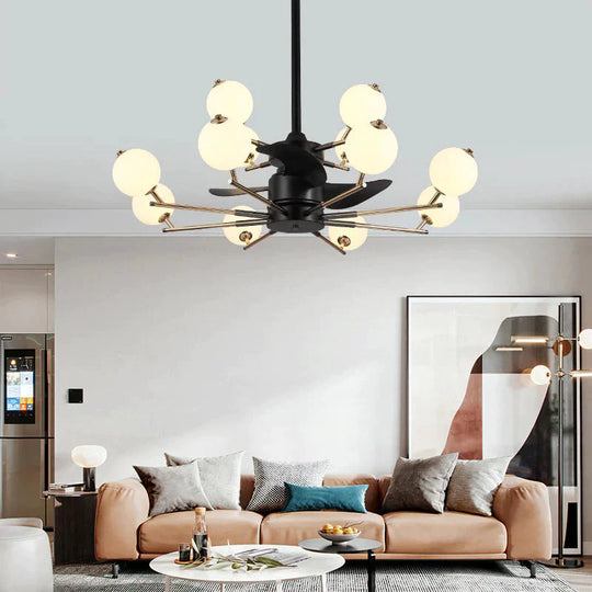 Simple And Luxurious Modern Fan Lamp Living Room Dining Study Chandelier Pendant